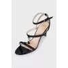 Patent leather heeled sandals
