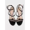 Patent leather heeled sandals