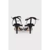Patent leather heeled sandals