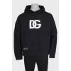 Men's hoodie with contrasting logo