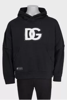 Men's hoodie with contrasting logo