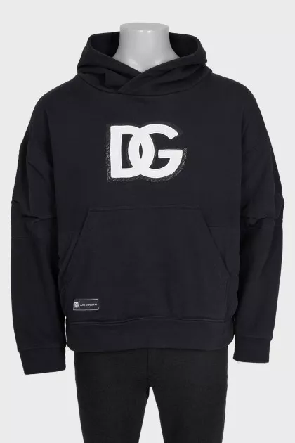 Men's hoodie with contrasting logo