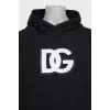 Men's hoodie with contrasting logo