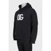 Men's hoodie with contrasting logo
