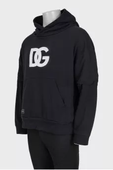 Men's hoodie with contrasting logo