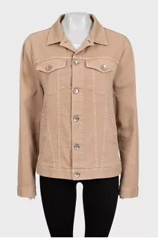 Brown denim jacket with pockets