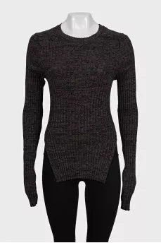 Brown slim-fit long sleeve T-shirt