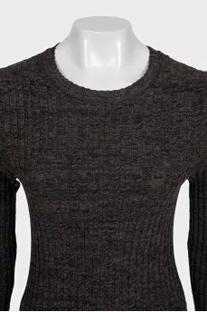 Brown slim-fit long sleeve T-shirt