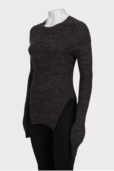 Brown slim-fit long sleeve T-shirt