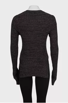 Brown slim-fit long sleeve T-shirt