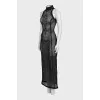 Black mesh bodycon dress