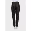 Brown leather trousers with a mid-rise