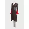 Brown dress with silk inserts
