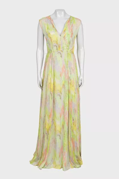 Green printed maxi dress