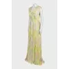 Green printed maxi dress