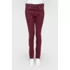 Burgundy skinny jeans