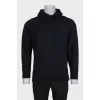 Men's black hoodie with a hood and logo