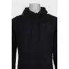 Men's black hoodie with a hood and logo