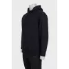 Men's black hoodie with a hood and logo