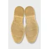 High loafers made of beige leather