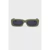 Green sunglasses with logo