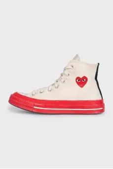 Кеди бежевого кольору Chuck 70 by Comme des Garçons Play x Converse