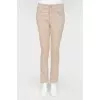 Beige High Rise Skinny Jeans