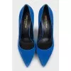 Blue suede pumps
