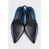 Blue suede pumps