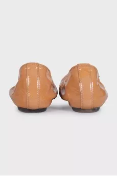 Patent leather brown ballet flats