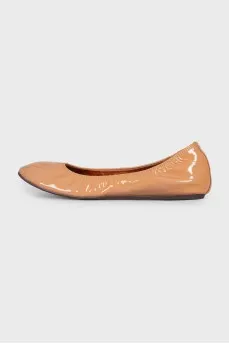 Patent leather brown ballet flats