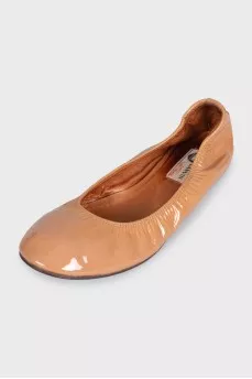 Patent leather brown ballet flats