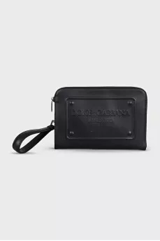 Men's black bag with a 3D logo