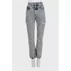 Straight jeans with side slits