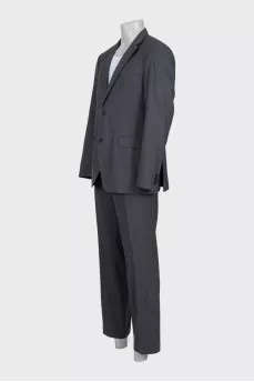Men's gray pinstriped wool suit
