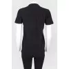 Black T -shirt with tiger embroidery