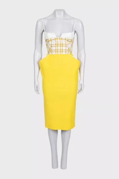 Yellow dress with patch pockets