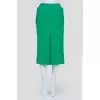 Dense green skirt with a slot