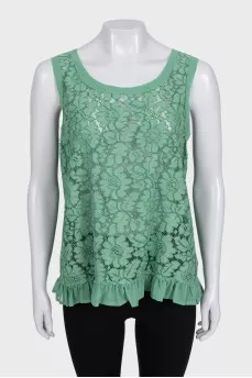 Green T-shirt with ruffles
