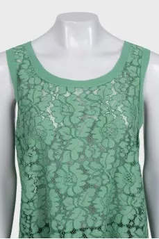 Green T-shirt with ruffles