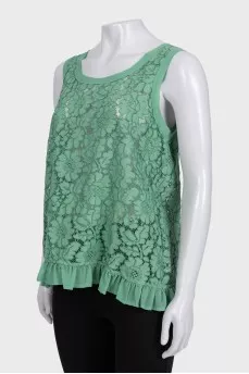 Green T-shirt with ruffles