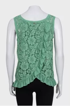 Green T-shirt with ruffles