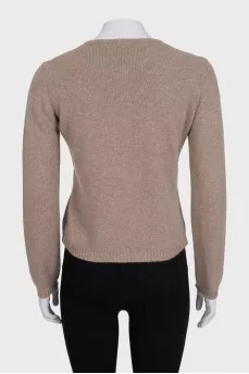 Brown cropped cardigan