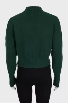 Green turtleneck jumper
