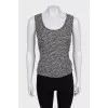 Black and white silk tank top