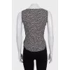 Black and white silk tank top