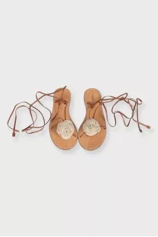 Brown sandals with decor
