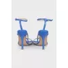 Light blue leather heeled sandals