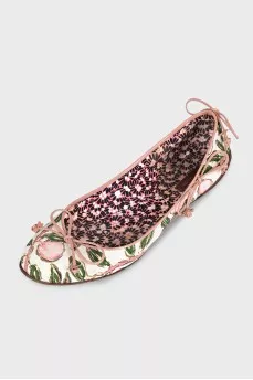 Printed ballet flats with a leather back