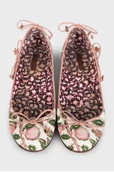 Printed ballet flats with a leather back